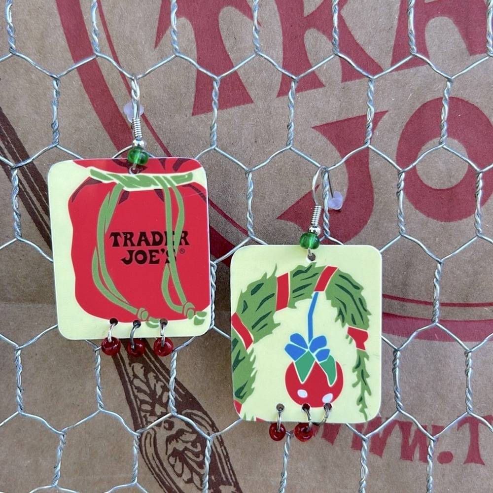 Trader Joe’s earrings star with square shaped grump tree